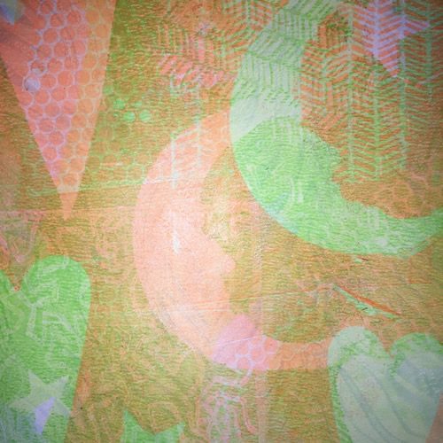 Gel Print - Hearts and Moons